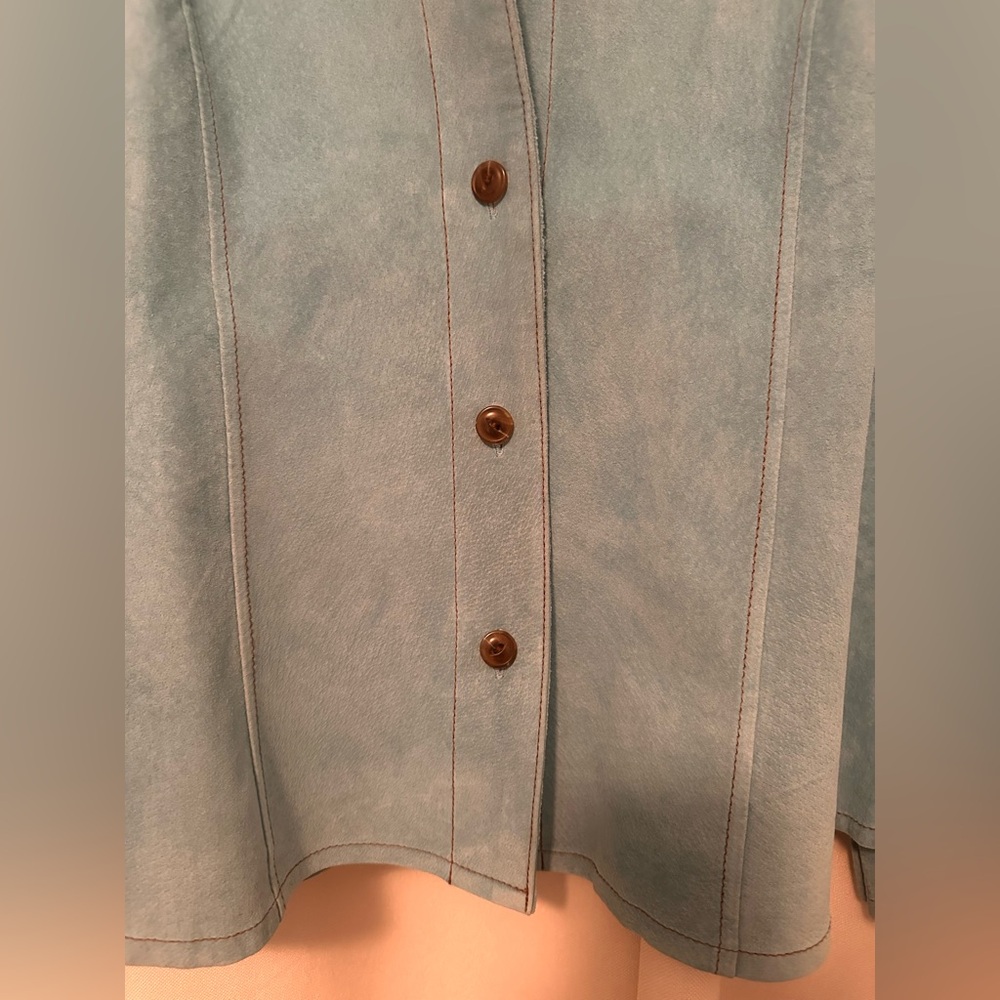 Pendleton Leather Button Down Shirt Jacket In Lig… - image 2